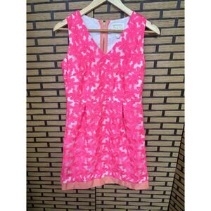 Sail To Sable Hot Pink Floral Embroidered Dress Size 4